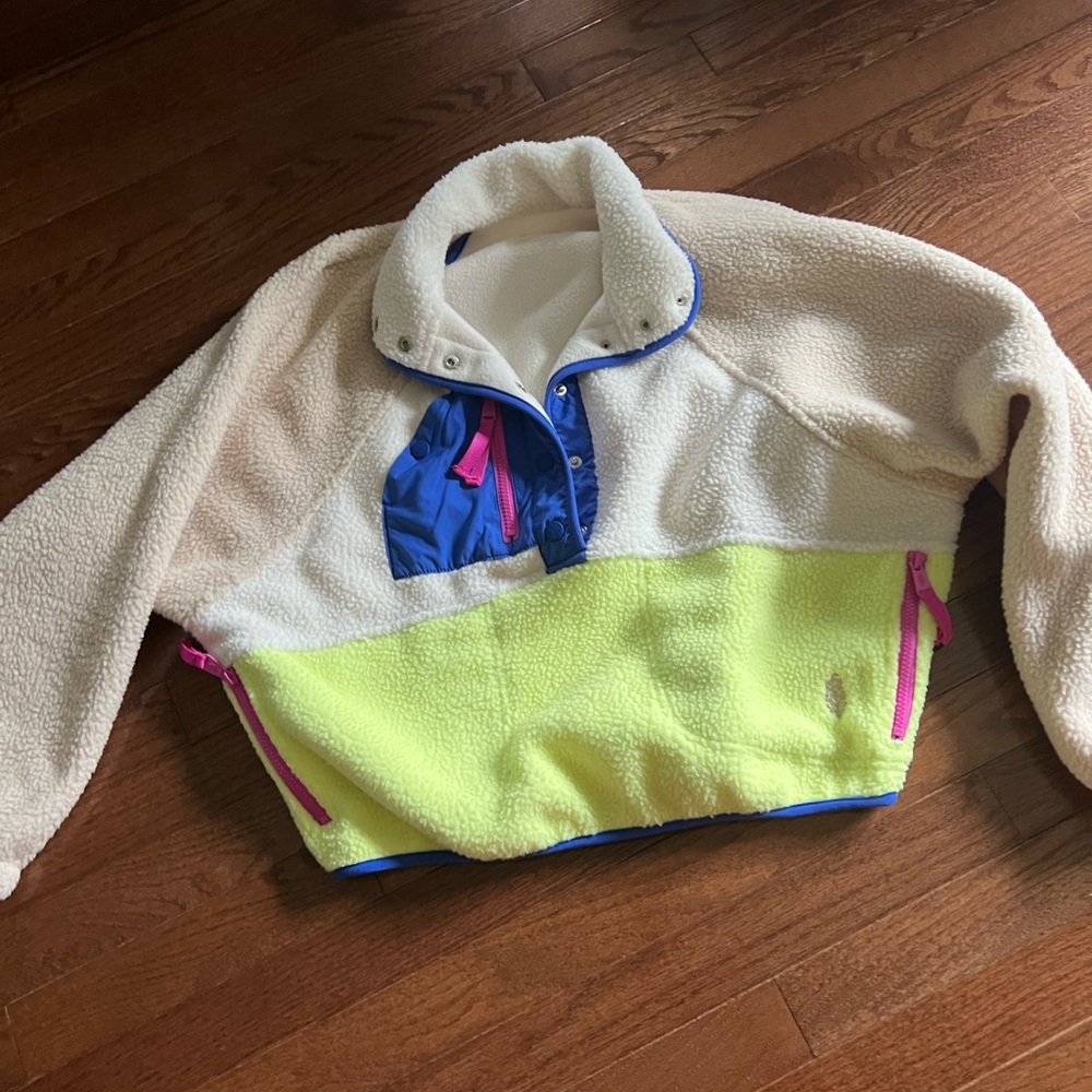 Free people hit the slopes color block jacket